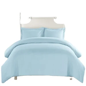 Queen Luxury Microfiber 1000 TC Duvet Cover Set 3 Piece Comforter Quilt with Zipper Woven Style Plain for Children’s Hotel Use
