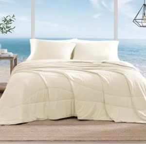 Queen Size 3 Piece Cooling Quilt Set with 1 Quilt & 2 Pillowcases Nylon Fabric Summer Comforter for Hot Sleepers