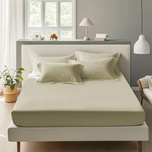 Queen Size 4 Piece Fitted Bed Sheet Set Microfiber Fabric Floral Animal Marine 1800TC Thread Count Simple Style Hotel Home