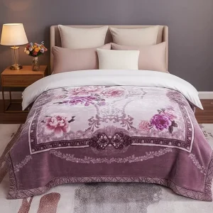 Queen Size 4kg Double Ply Heavy Printed Thickened Bulk 200x240cm Raschel Blanket Made in China