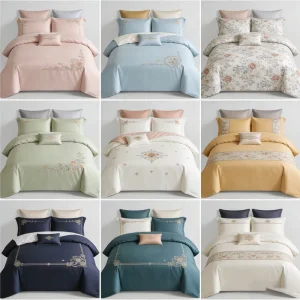 Queen Size Duvet Cover Bed Sheet Set Low Minim Order 4 Piece Bedding Set with Duvet Cover with Pillowcase