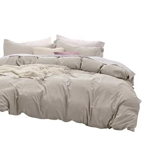 Queen Size Duvet Cover Set Prewashed Polyester Extra Soft Solid Pattern Cutie Duvet Cover Set