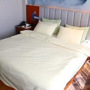 Queen Size Five Piece Set Pure Cotton Solid Striped Woven Breathable Eco Friendly Air permeable Bed Sheet Pillowcase 240TC