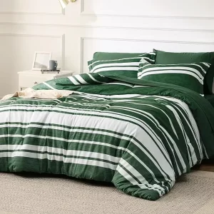 Queen Size Luxury 7 Piece All Seasons Comforter Bedding Set Soft Pillowcases and Shams with Sheets