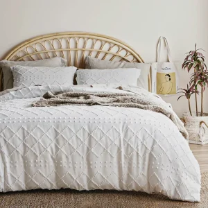 Queen Size Luxury Duvet Cover Set Bedding for All Seasons Embroidery Shabby Chic Home Bedding