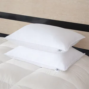 Queen Size Pillow Goose Feather Down Soft Luxury Bed Pillow Set