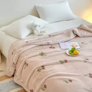 Queen Size Printed Flannel Blanket 100% Polyester Fleece Anti Pill Anti Dust Mite Customizable Cartoon Plaid