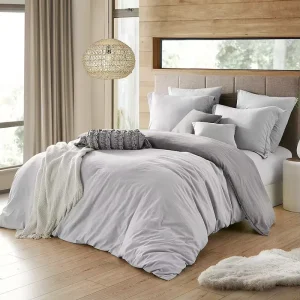 Queen Size Stone Washed French Flax Quilt Bedding 3 Piece Comforter All Solid Hotel Home 100% Polyester Duvet Cover