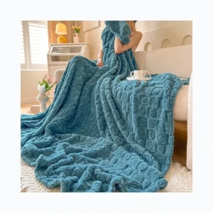 Queen Size Super Soft Faux Fur Throw Blanket Solid Color Flannel Blanket for Winter 150*200cm 60*80″ Custom Blanket
