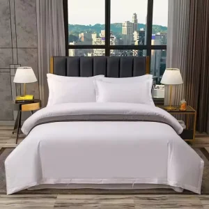 Queen Sizes 5 Star Hotel Bed Linen Set 300tc 100% Cotton White Duvet Cover Breathable Flat Fitted Bedding Sheet
