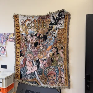 Quick Custom Japanese Anime Blanket Woven Tapestry Wall Hanging with Tassels High Quality Grade Pattern