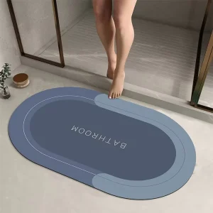 Quick Dry Cushioned Non Slip Absorbent Diatomite Washable Medium Thickness Modern Home and Hotel Bathroom Floor Mat
