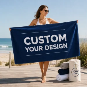 Quick Dry Custom Sublimation Microfiber Microfibre Waffle Recycled Plastic Sand Free Cotton Print Beach Towel with Logo