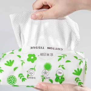 Quick Dry Disposable Cotton Non Woven Facial Tissue Towel Square Pattern With Custom Logo Soft Cotton Cleansing Towel Supplier