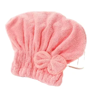 Quick Dry Hair Drying Towel with Jacquard Design Knitted Cap for Fast Home or Hotel Use