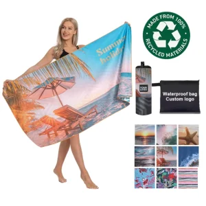 Quick Dry Heat Transfer Print Microfibre Summer Towel Sublimation Recycled Sand Free Microfiber Beach Towel