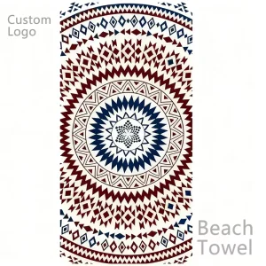 Quick Dry Lightweight Microfiber Oversized Beach Towel Tropical Style Striped Pattern Sand Free Custom Printed for Travel