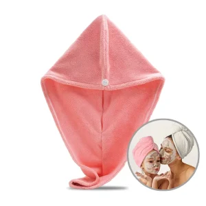 Quick Dry Microfiber Hair Towel Woven Coral Fleece Head Wrap Turban for Fast Drying