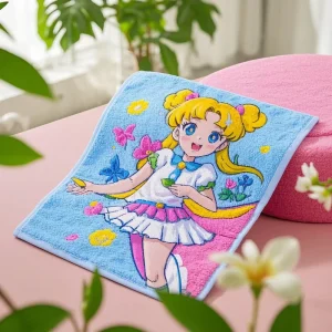 Quick Dry Microfiber Kids’ Bath Towel Cartoon Star Character Figure Square Towel for Bathroom Use for Children