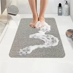 Quick Dry Non Slip Absorbent Bathroom Mats Thin Rubber Bath Rugs for Sink Shower Bathtub Hotel Home Decor Accessories