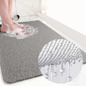 Quick Dry PVC Loofah Shower Tub Mat Non Slip Soft Bath Foot Mat Anti Bacterial Washable Modern Eco Friendly 9MM Thick Mat