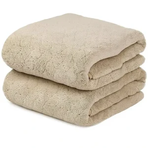 Quick Dry Soft Absorbent Oversized Fade Resistant Plush Adult Microfiber Coral Fleece Bath Towels