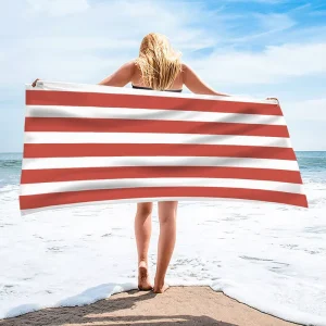 Quick Dry Striped Printed Beach Blanket Recycled Extra Large Bath Towel Summer Travel Microfiber Beach Towels