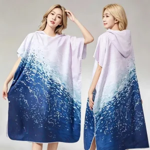 Quick Dry Surf Poncho Changing Towel Robe Hoodie for Men Women Swimming Beach Surfing Diving Home Hot Springs Bathing
