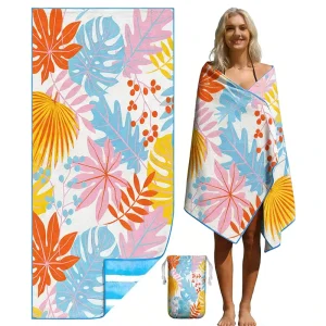 Quick Dry Tropical Beach Towels Print Summer Towel Custom Sublimation Recycled Sand Free Microfiber Beach Towel