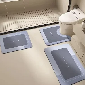 Quick Drying Absorbent Bath Mat Rug Rubber Shower Mat Non Slip Bottom Stain Resistant Easy to Clean Bath Mats for Bathroom
