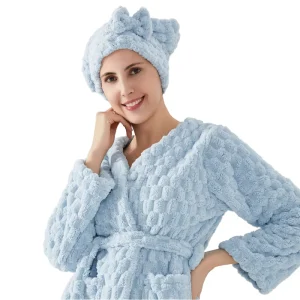 Quick Drying Eco Friendly High Quality Microfiber Hair Towel Hat Super Strong Water Absorption Bowknot Pattern for Adult Use