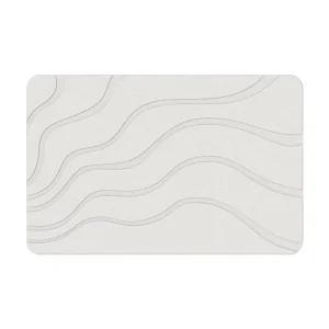 Quick Drying Eco Friendly Solid Diatomite & Pulp Fiber Bath Mat Custom Logo Anti Slip Absorbent Modern Luxury Design Bathroom