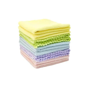 Quick Drying Microfiber Kitchen Towels Soft Water Absorbing Oil Resistant Non Lint Printed Dish Towel Plain Woven Technique Home