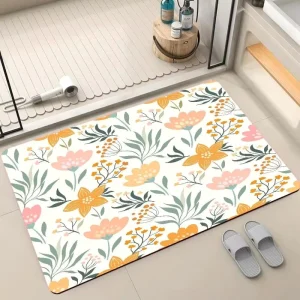 Quick-Drying Non-Slip Polyester Machine Made Eco-Friendly Pet Friendly Absorbent Bathroom Toilet Foot Mat Home Area Rug
