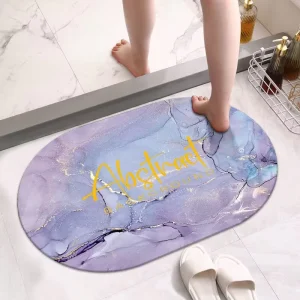 Quick Drying Soft Modern Diatom Mud Mat Non slip Backing Sustainable Machine Made Printed for Kitchen Bathroom Laundry Doorways