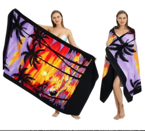 Quick Drying Super Absorbent Sand Free Cool Cotton Beach Towel Beach Gift Bath Towel Gift Set for Swimming Surfing Bathing Swi