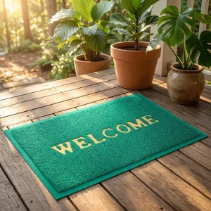 Quick Drying Welcome Mat PVC Door Mat Heat Sealed Coil Spaghetti Noodle Entrance Mat for Home Apartment