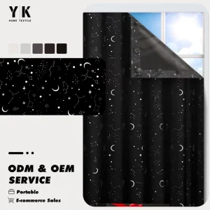 Quick Installation Kids Bedroom Curtains Shade Curtain Portable Baby Travel Window Blackout