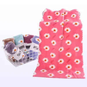 Quick drying Coral Velvet Towel Set Flower Pattern Warp Knitted Thickened Absorbent Bath Towel Set Dry Hair Microfiber Towel