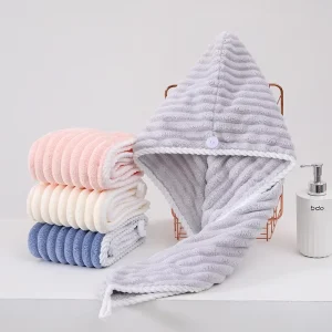Quick drying Microfiber Coral Velvet Candy Corduroy Headscarves Dry Hair Caps Thickened Absorbent Gift Towels