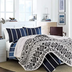 Quilt Faux Fur Mink King Size Flannel Fleece Double Bed Blanket 100% Polyester Home Use