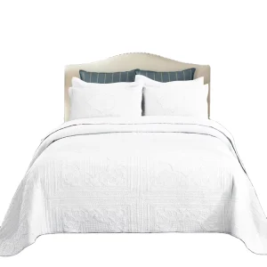 Quilted Embroidered Bed Cover Three piece Plain Cotton Bedspread Pure Cotton Summer Cool air Conditioner Set
