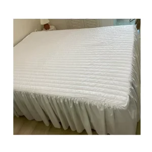Quilted Mattress Protector Cover Bed Fitted Cover Elastic Band Bed Frill Skirt Cover Princess Style Bed Skirt