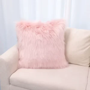 Quilted Shaggy Decorative Throw Pillows Long Hair Fluffy Soft Faux Fur Modern Eco Friendly Removable Washable Pillow