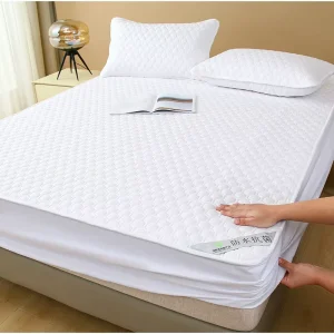 Quilted Solid Waterproof Fitted Sheet Urine Proof Mattress Protector Cover with 360 Full Elastic Wrap