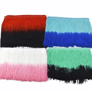 RC501 20cm DIY Garment Tassel Fabric Accessories Polyester Colorful Webbing Fringe Lace for Sewing Clothes