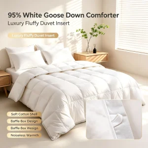 RDS Certified White Goose Comforter Luxury Hotel Collection Baffle Box Summer Washable Polyester Duvet High-density
