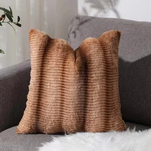 Rabbit Fur Square Pillows Home Decor Cushion Cover Soft Plush Faux Fur Sofa Throw Pillow for Couch Office Chair Sofa