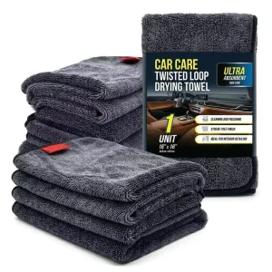 Ragmage Edgeless Microfiber Twisted Car Wash Towels Double Drying Super Absorbent Auto Detailing Cloth Quick Dry Woven