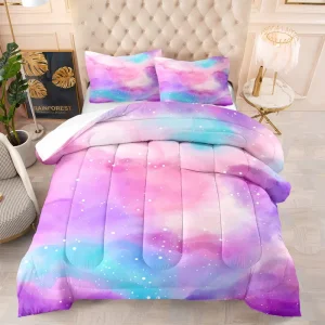 Rainbow Handmade Patchwork Comforter Children’s Bedding Set Quilted Polyester 100% Cotton All-Season for Teenagers Hotel Home